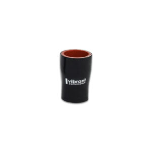 VIBRANT PERFORMANCE 4 Ply Aramid Reinforced Silicone Reducer Coupling, 1.5" ID x 1" ID x 3" long - Black