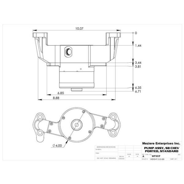 MEZIERE 12v Electric Water Pump Small Block Chevrolet (SBC), Heavy Duty Black - Image 2