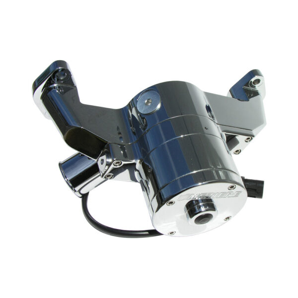 MEZIERE 12v Electric Water Pump Big Block Chevy High Flow 55GPM Chrome Trans Pan