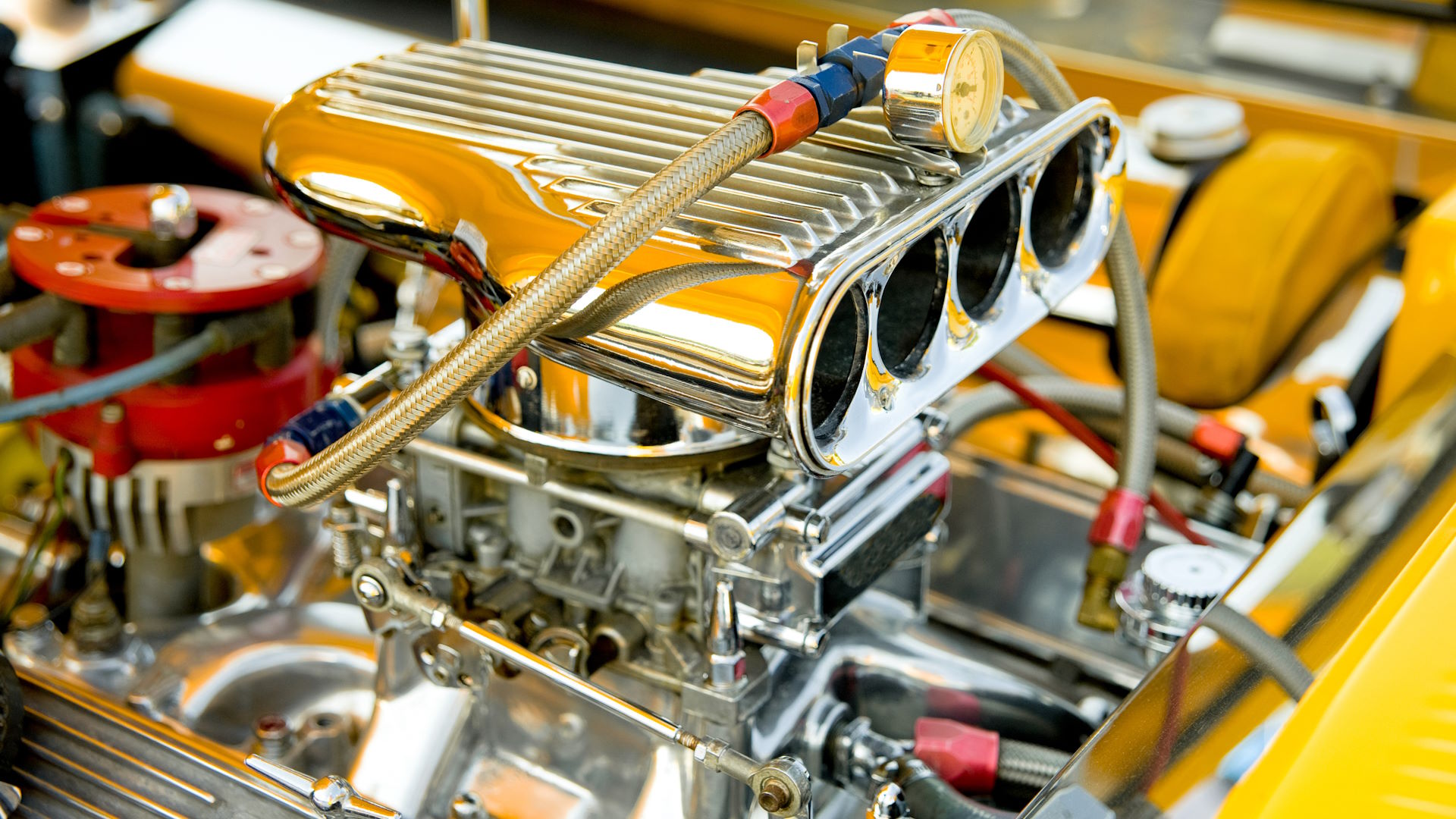 large drag racing air intake showcasing our Air and Fuel Delivery products