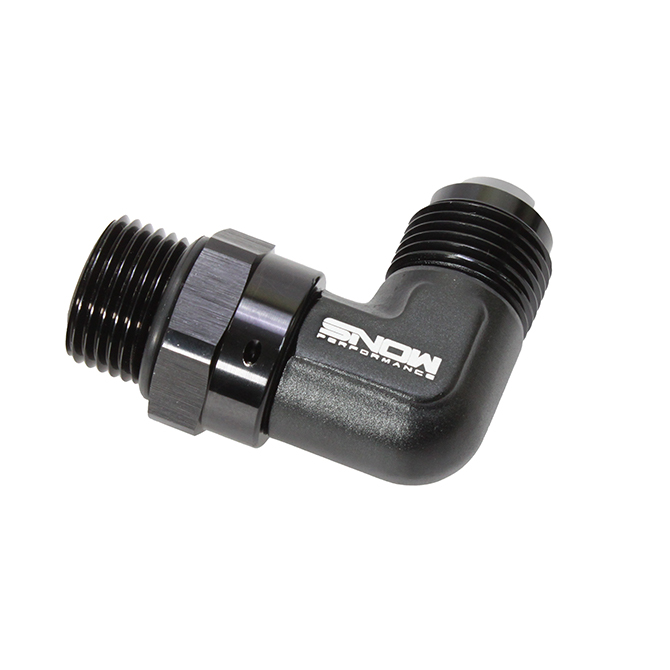 SNOW PERFORMANCE 10 ORB to -12 AN 90 Degree Swivel Fitting (Black)