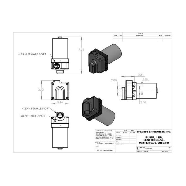MEZIERE 12v Remote Inline Electric Water Pump, Universal Single Inlet & Outlet - Image 3