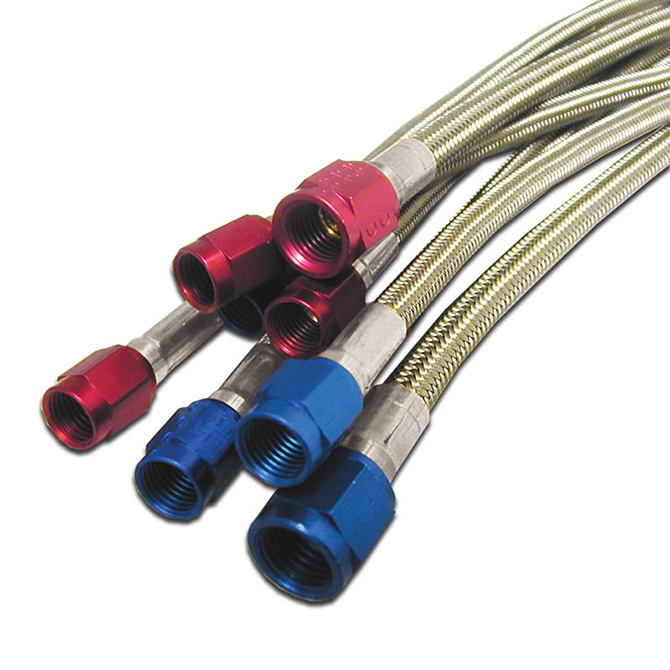 NITROUS EXPRESS 6AN (6FT) STAINLESS STEEL BRAIDED HOSE (RED)