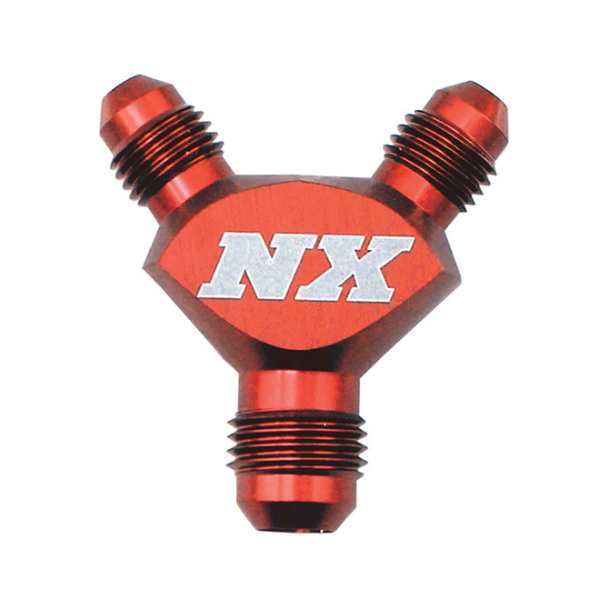 NITROUS EXPRESS 8AN x 6AN x 6AN BILLET PURE-FLO Y FITTING (RED)