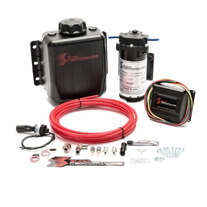 SNOW PERFORMANCE Stage 2 MAF/MAP Naturally Aspirated or Forced Induction Progressive Water-Methanol Injection Kit (Red High Temp Nylon Tubing, Quick-Connect Fittings)