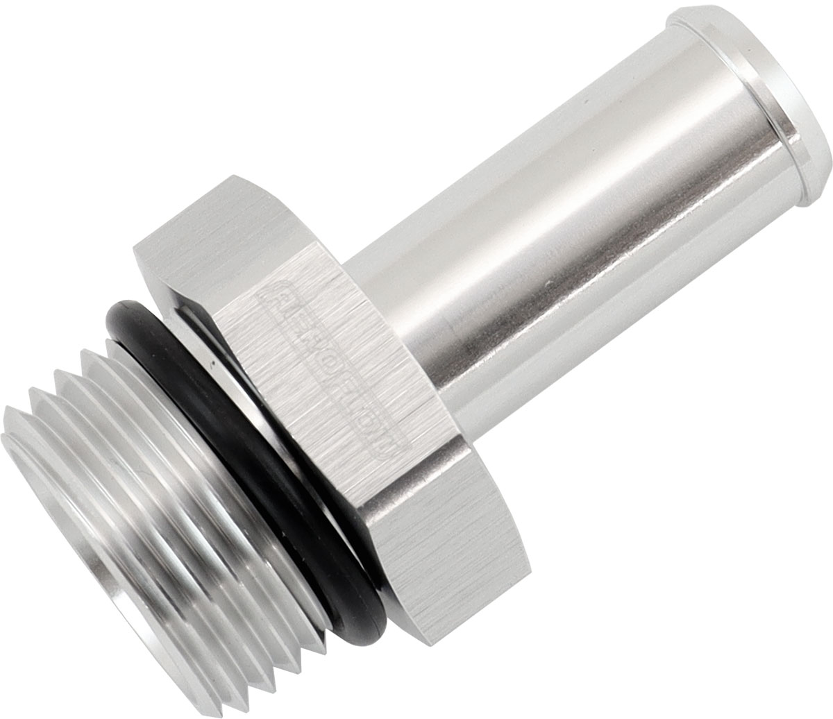 AEROFLOW -10ORB TO 1/2" PUSH ON BARB SILVER STRAIGHT BARB