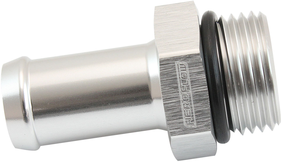 AEROFLOW -10ORB TO 5/8" PUSH ON BARB SILVER STRAIGHT BARB