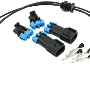 Aeroflow AF49-4048 3 wire electrical terminal bulkhead assembly with black 14AWG negative Tefzel wires