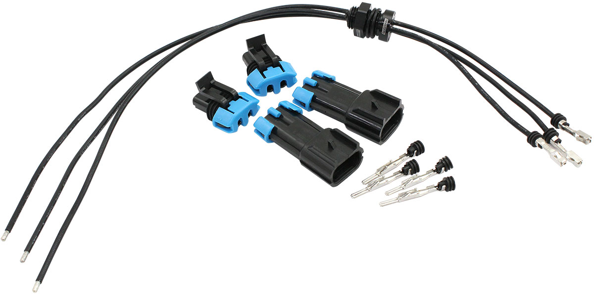 AEROFLOW 3 WIRE ELECTRICAL TERMINAL BLACK BULKHEAD SINGLE NEGATIVE