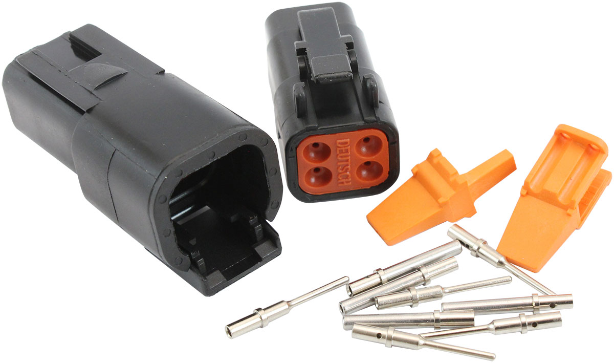 AEROFLOW WEATHERTIGHT DTM 4 PIN BLACK CONNECTOR KIT DEUTSCH DTM STYL