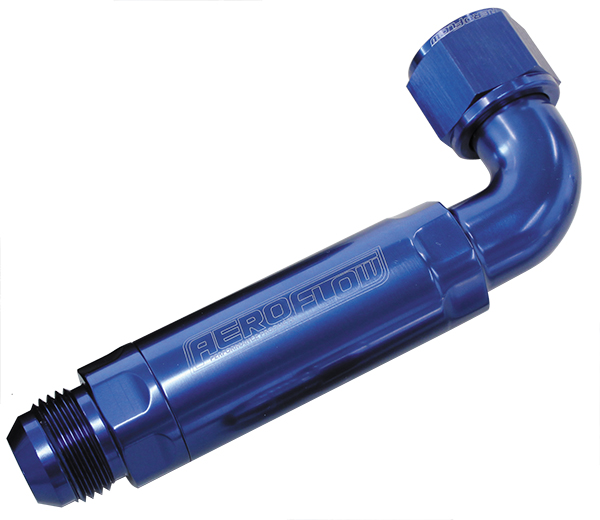 AEROFLOW -12AN 90 DEG TO INLINE FILTER FOR USE WITH DRY SUMP PANS AF64-4100