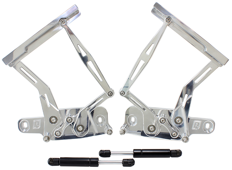 AEROFLOW BILLET BONNET HINGE KIT POLISHLC - LJ - HOLDEN TORANA