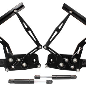 AEROFLOW BILLET BONNET HINGE KIT BLACK LC - LJ - HOLDEN TORANA