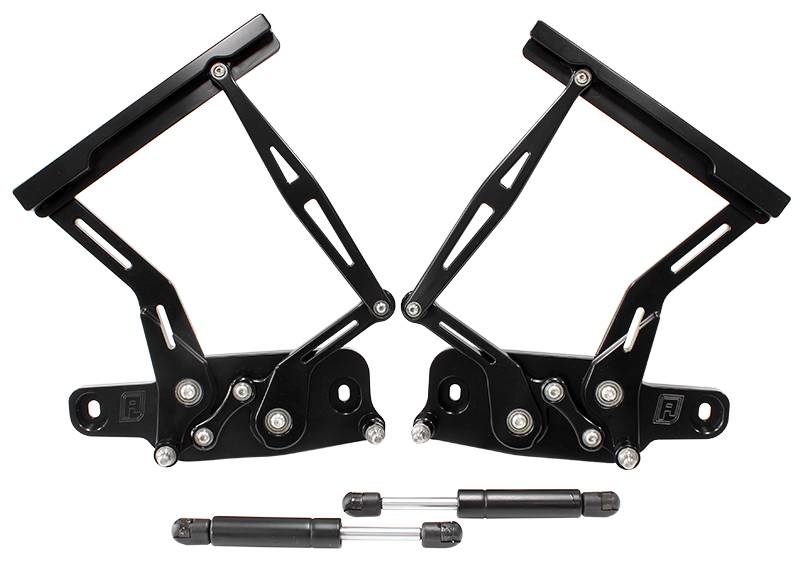 AEROFLOW BILLET BONNET HINGE KIT BLACK LC - LJ - HOLDEN TORANA