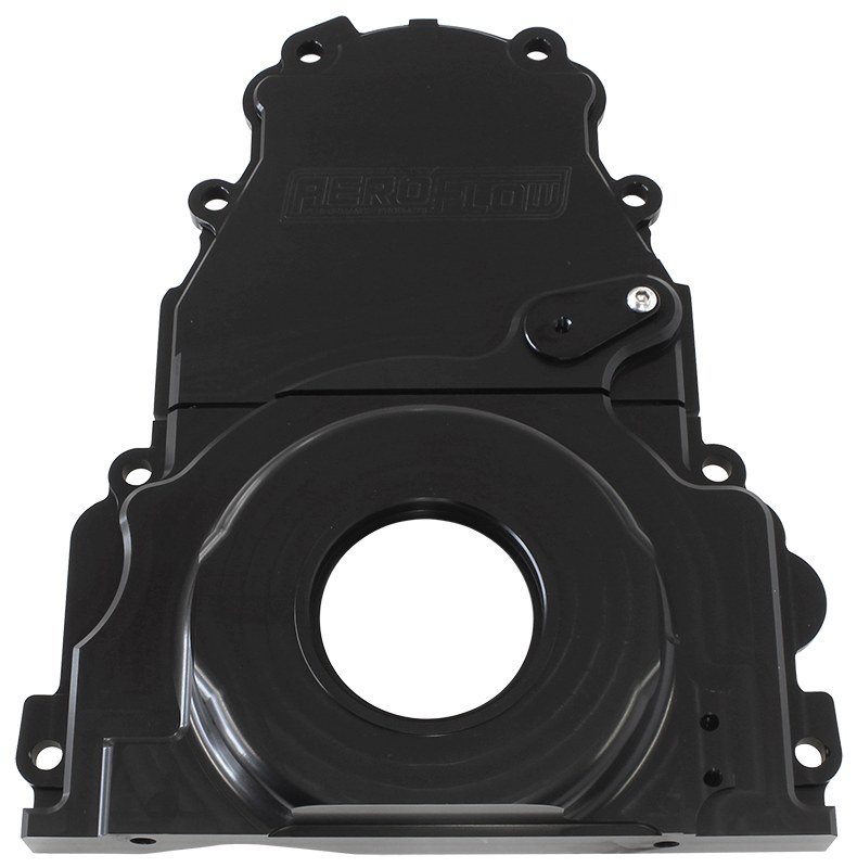 AEROFLOW HOLDEN / CHEV LS BILLET 2 PIECTIMING COVER BLACK ANODISED