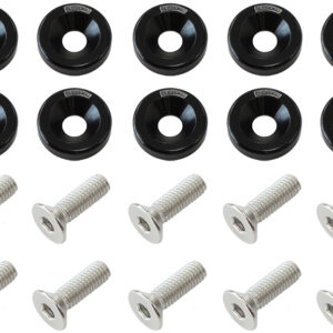 AEROFLOW BILLET DRESS UP FENDER BOLT 10PACK M6 x 1.00 UHL 20MM BLACK