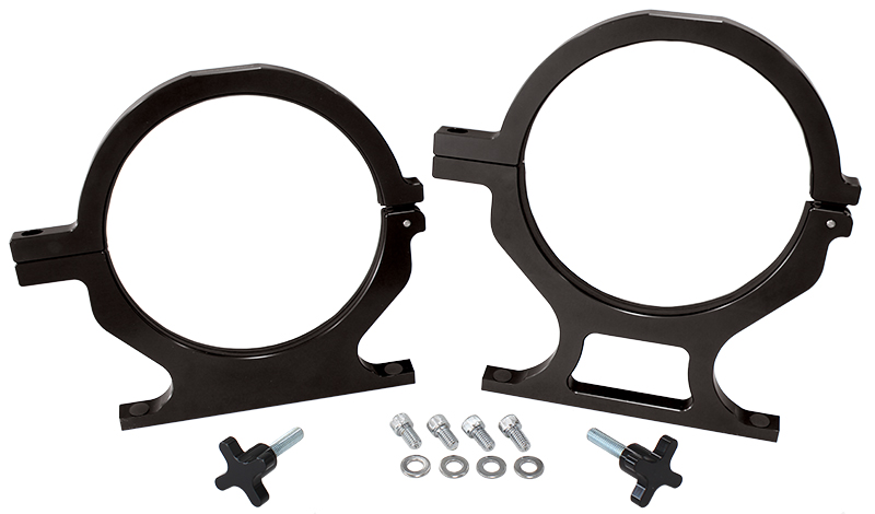 AEROFLOW NOS BOTTLE BILLET BRACKETS *PAIR* BLACK NITROUS