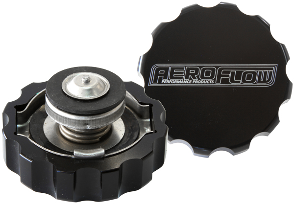 AEROFLOW LARGE RADIATOR CAP 42MM 1.4barCOMPLETE BILLET COVER 21 psi AF64-5044BLK