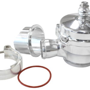 AEROFLOW 50mm PLUMB BACK BLOW OFF VALVEPOLISHED V-BAND WITH 34MM BARB