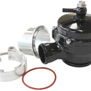 AEROFLOW 50mm PLUMB BACK BLOW OFF VALVEBLACK V-BAND WITH 34MM BARB