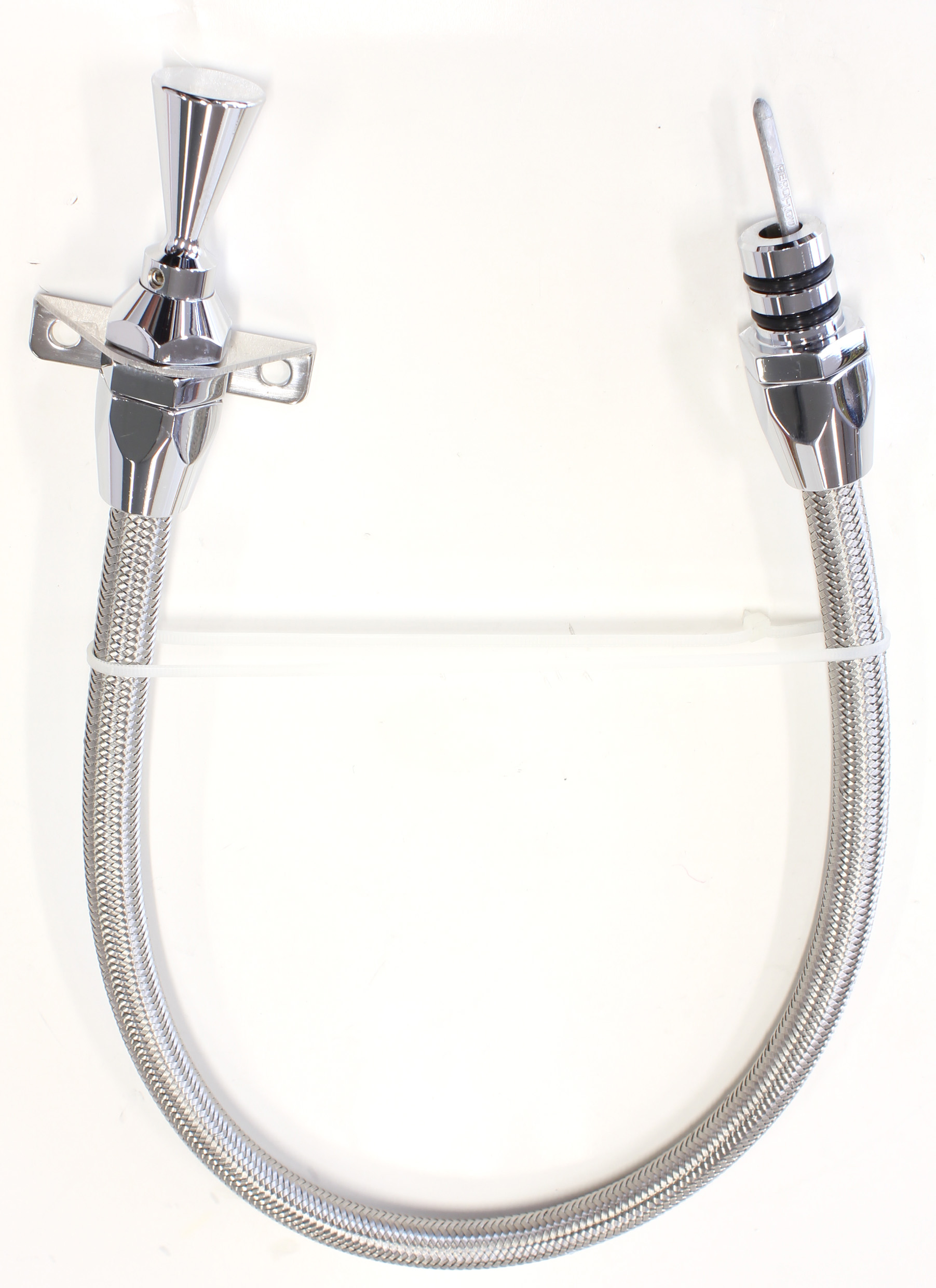 AEROFLOW GM TH350 TH400 TRANS DIPSTICK FIREWALL MOUNT CHROME FINISH
