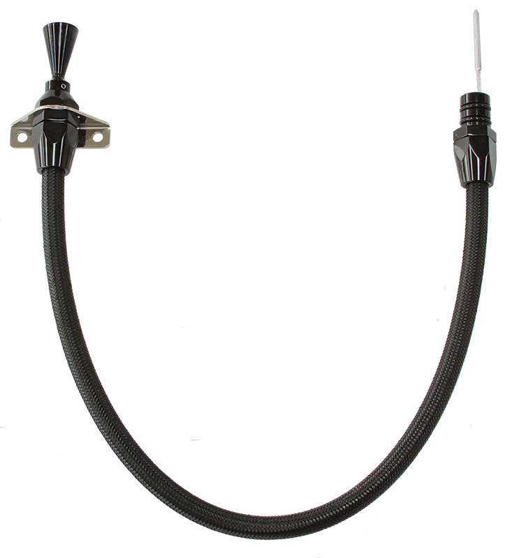 AEROFLOW GM TH350 TH400 TRANS DIPSTICK FIREWALL MOUNT BLACK FINISH