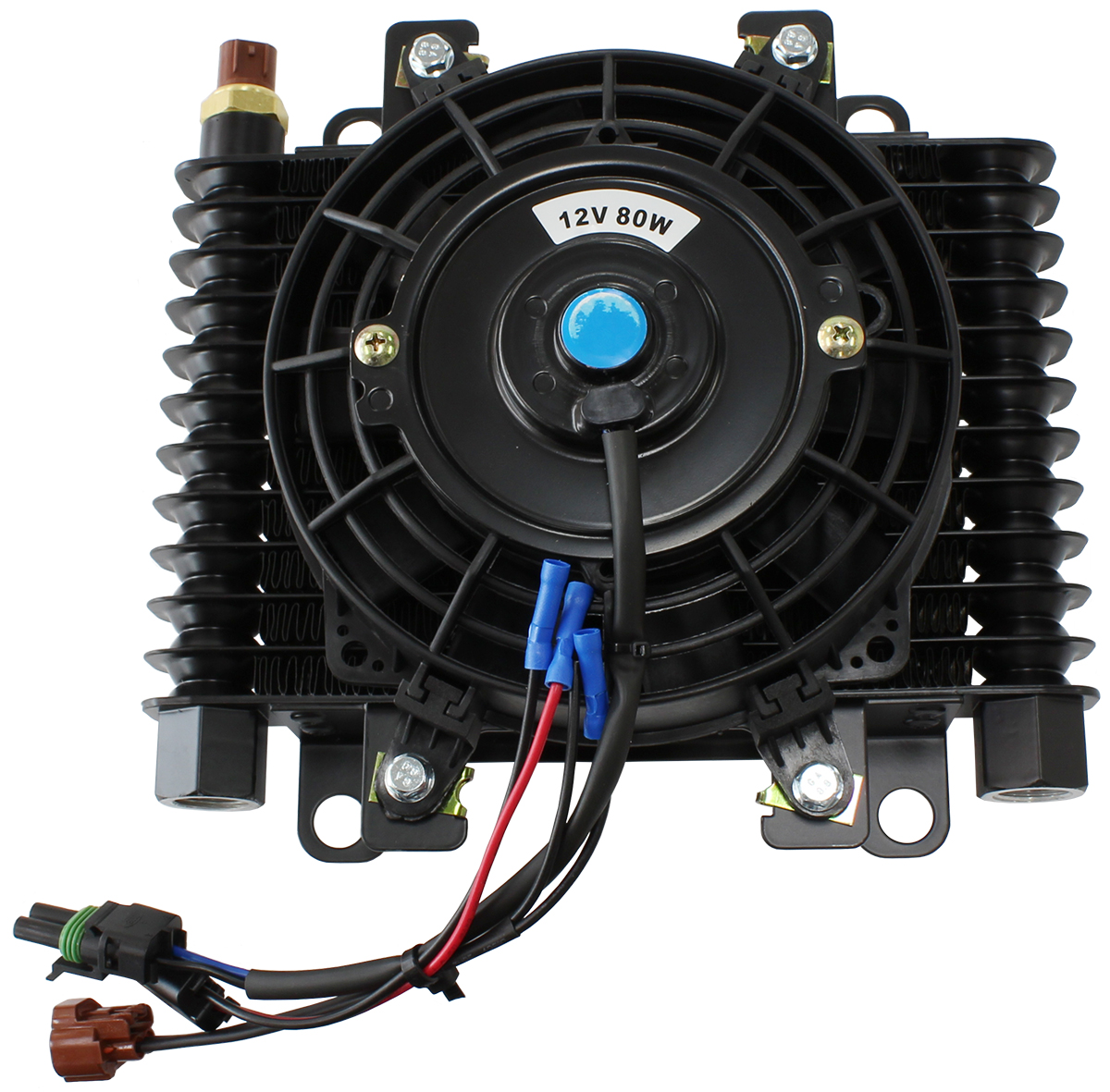 AEROFLOW 10 x 7-1/2" COMP TRANS COOLER WITH 80w FAN & SWITCH 1/2 NPT