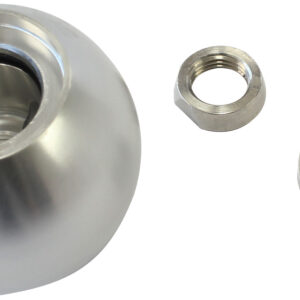 AEROFLOW BARE SILVER SHIFTER GEAR KNOB NO INSERT NO BUTTON 1/2"-20