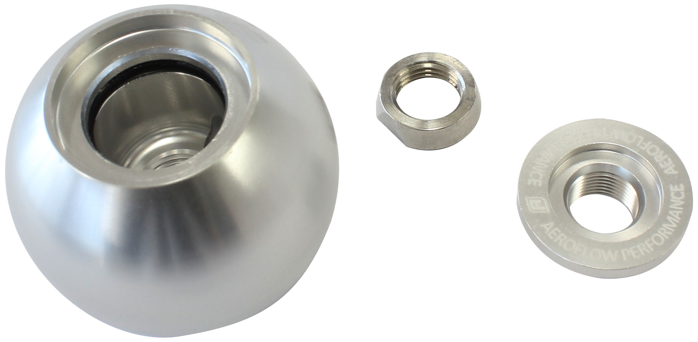AEROFLOW BARE SILVER SHIFTER GEAR KNOB NO INSERT NO BUTTON 1/2"-20