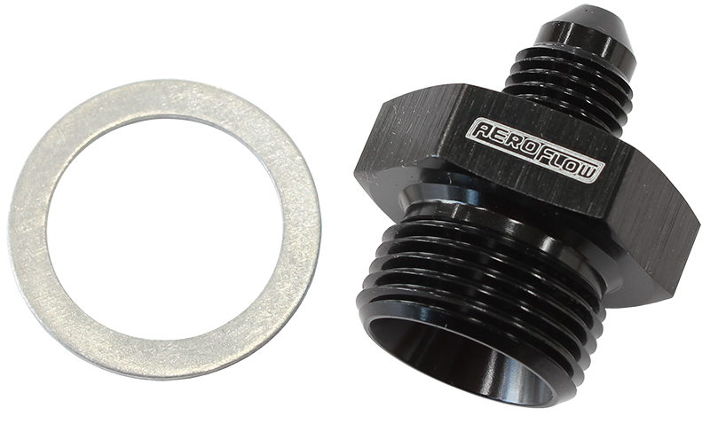 AEROFLOW 11/16"-20 washer seal to -3AN suits wilwood master cylinders AF740-03BLK