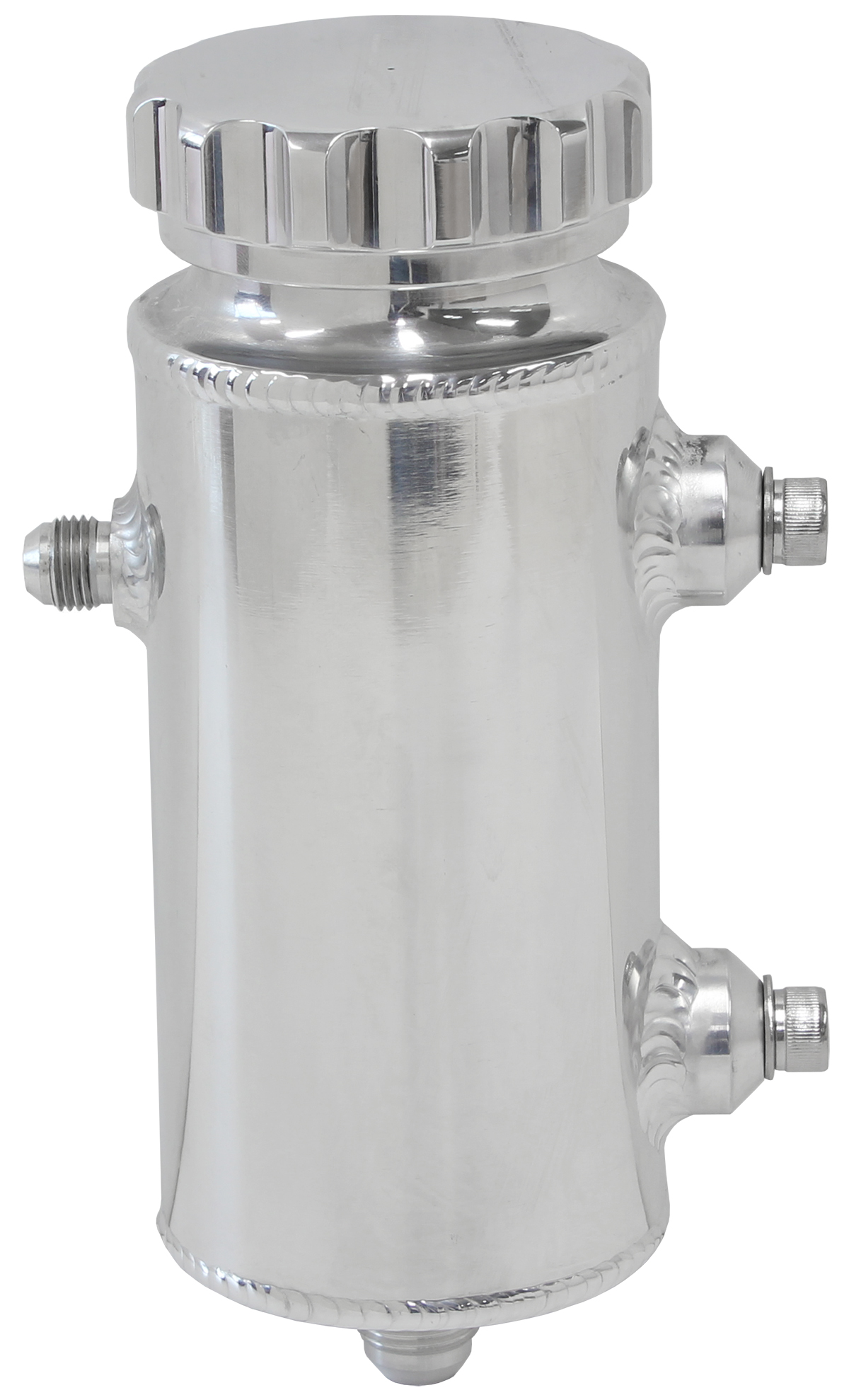 AEROFLOW UNIVERSAL POWER STEER TANK 8" X 3.5" WITH -8 POLISHED
