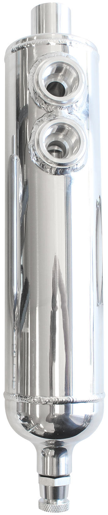 AEROFLOW UNIVERSAL BREATHER TANK F/MALE2 X -12ORB 13" X 3" POLISHED