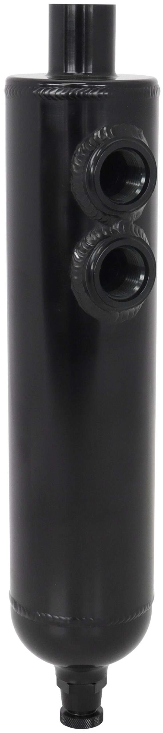 AEROFLOW UNIVERSAL BREATHER TANK F/MALE2 X -12ORB 13" X 3" BLACK - Image 2