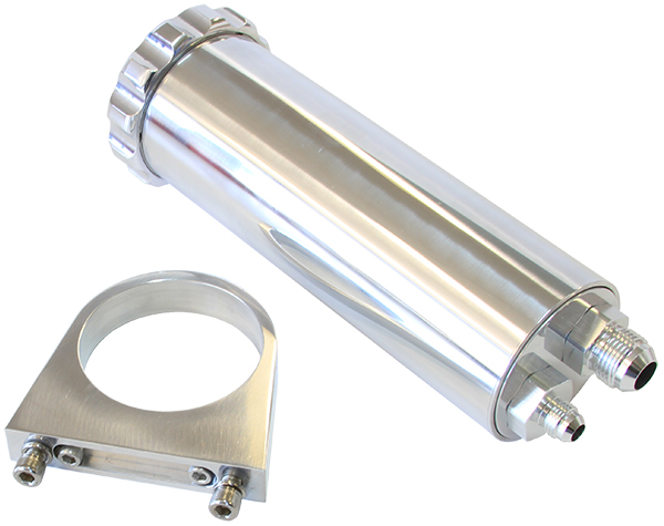 AEROFLOW POLISHED BILLET POWER STEER TANK, BILLET BRACKETS -10,-6