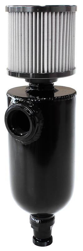 AEROFLOW UNIVERSAL BREATHER TANK -12ORB6.5X3.5" S/S BILLET BREATHER AF77-1028BLK