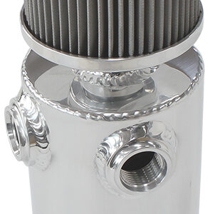 AEROFLOW UNIV BREATHER TANK 2x -8ORB 6.5X3.5" S/S BILLET BREATHER AF77-1030