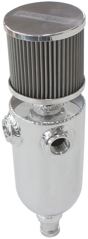AEROFLOW UNIV BREATHER TANK 2x -8ORB 6.5X3.5" S/S BILLET BREATHER AF77-1030