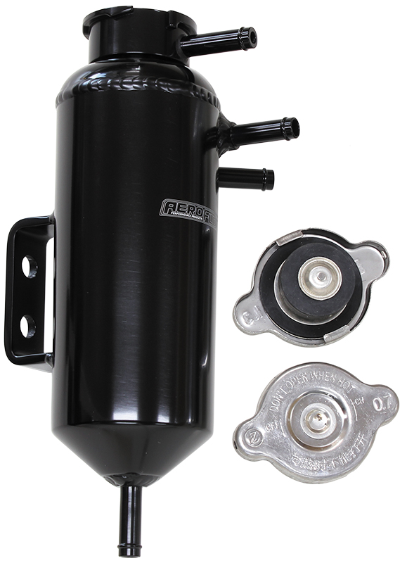 AEROFLOW UNIVERSAL HEADER TANK 5/16" BARBS COMPACT DESIGN 32MM CAP AF77-1031BLK