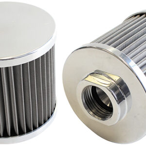 Aeroflow AF77-2001 polished billet aluminium -12AN female thread breather with reusable stainless steel mesh filter