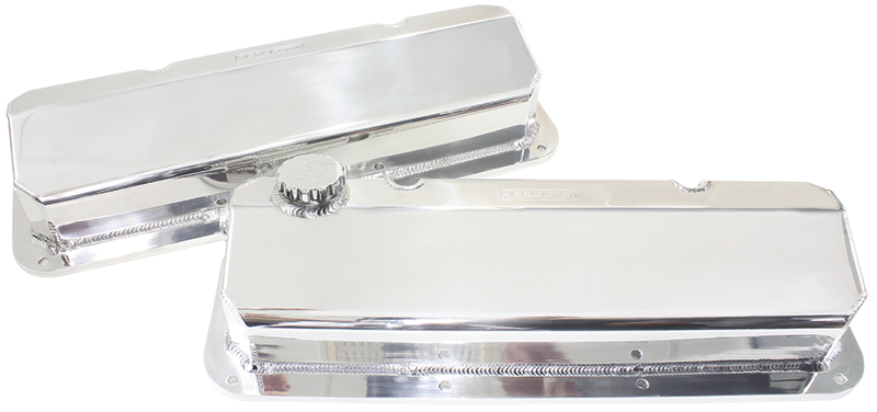 AEROFLOW 302 351C FORD FABRICATED VALVECOVERS POLISHED -12ORB