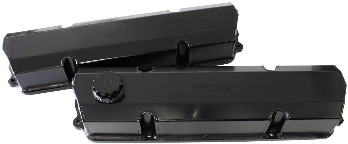 AEROFLOW 253 308 HOLDEN FABRICATED VALVE COVERS BLACK EARLY