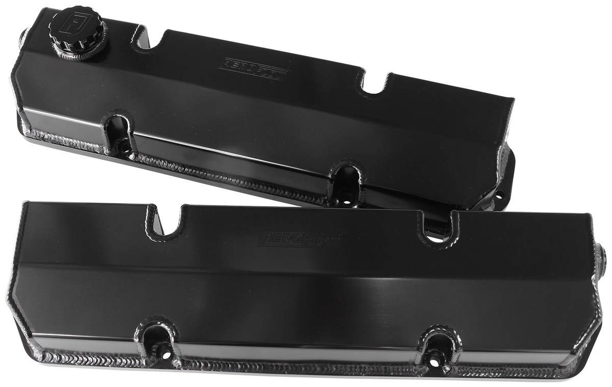 AEROFLOW 304 EFI HOLDEN FABRICATED VALVE COVERS BLACK LATE
