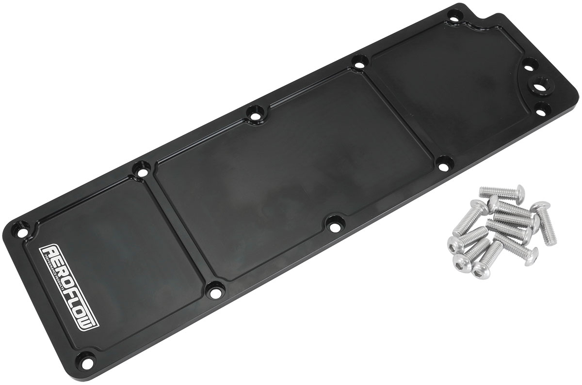 AEROFLOW GM LS3 BILLET VALLEY PLATE COVER BLACK LS DOD AFM DELETE