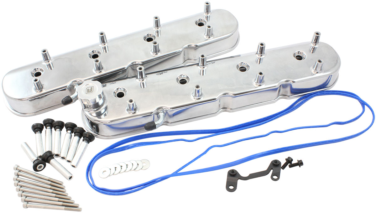 AEROFLOW GM LS FACTORY VALVE COVERS CAST TALL HEIGHT POLISHED