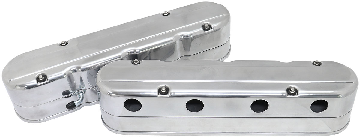 AEROFLOW GM LS 2 PIECE VALVE COVERS CAST TALL RETRO SMOOTH POLISHE