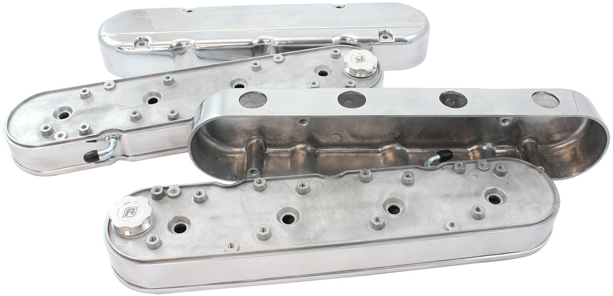 AEROFLOW GM LS 2 PIECE VALVE COVERS CAST TALL RETRO SMOOTH POLISHE - Image 2