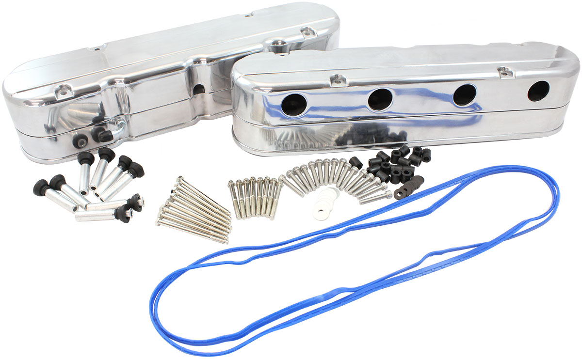 AEROFLOW GM LS 2 PIECE VALVE COVERS CAST TALL RETRO SMOOTH POLISHE - Image 3