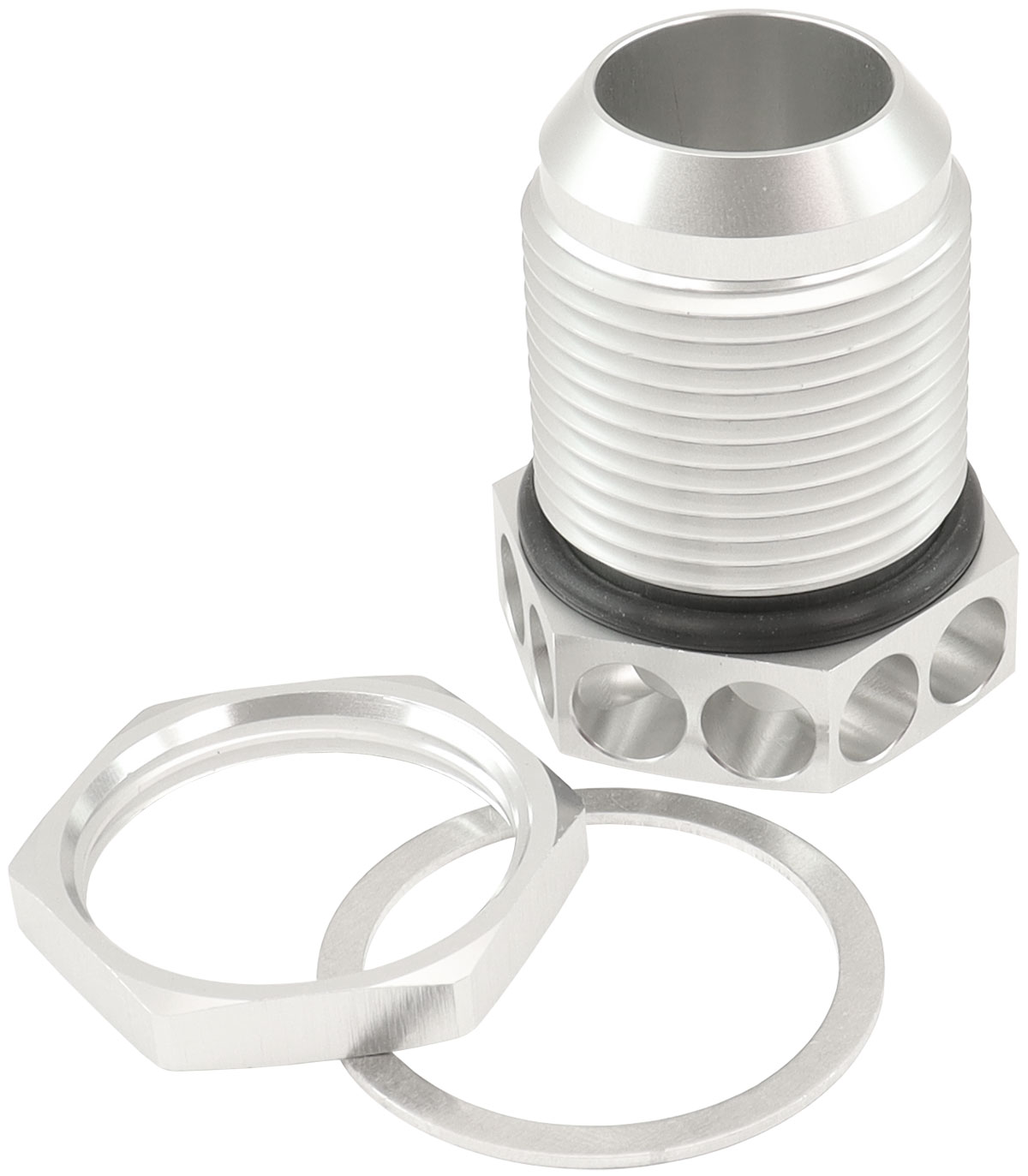 AEROFLOW BOLT IN -16AN BREATHER CAST ORFABRICATED COVERS SILVER - Image 3
