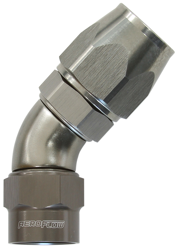 AEROFLOW -10AN 45 DEGREE KRYPTALON FULL FLOW BIG BORE 1 PIECE AF7852-10