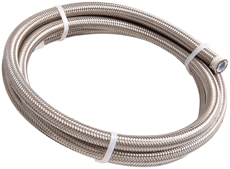 AEROFLOW #10 NYLON BRAIDED A/C S/S HOSE2M SILVER 13.4mm ID 16.0mm OD